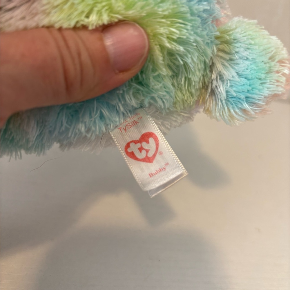 RARE Beanie Boos "Bubby" The Pastel Tye Dye Easter Bunny Rabbit '2016 10" Plush! - Picture 3 of 5